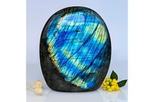 Eusice - Labradorite, Grosse pierre naturelle, Forme libre à poser 100% fait-main dans notre atelier, pierre Haute Qualité Ethique pour Lithothérapie, Bien-être, Méditation…