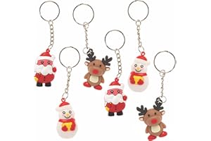 Baker Ross FC236 Porte Clés Enfants motifs de Noël - Lot de 6, Porte Clef Enfant, Porte Clef a Peindre, Porte Cle Enfant a Decorer, Noel Enfant, Loisirs Creatifs pour les Enfants