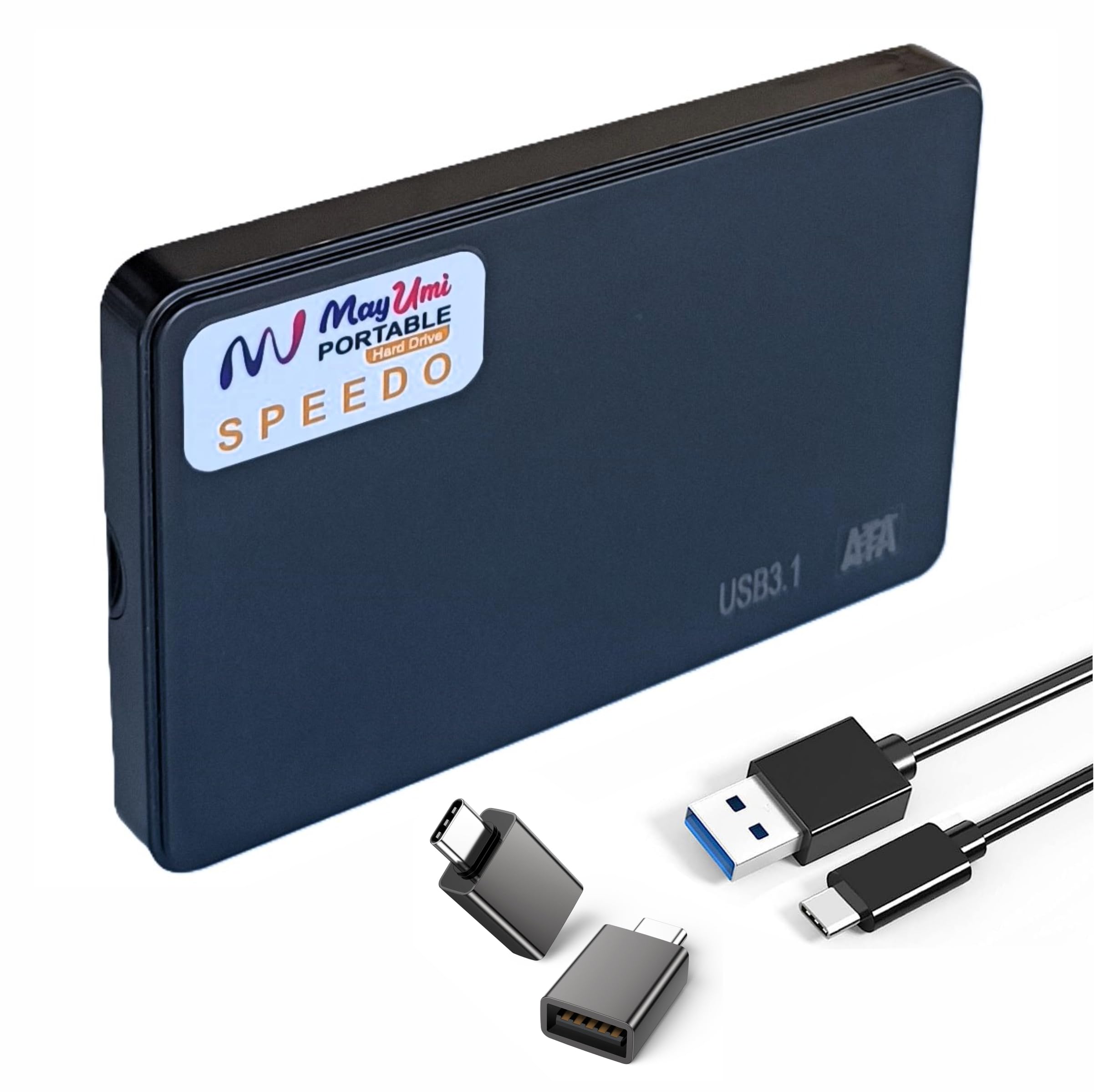 MAYUMI 2 in 1 Hi Speed Portable Hard Drive, Type-C and USB 3.1, Use it with PC and Mobile, Ultra Slim HDD (SPACIO Speed, 500 GB)