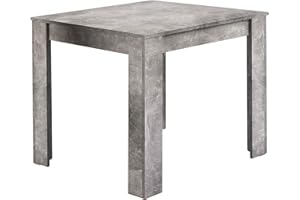 ‎BYLIVING byLIVING Esszimmertisch Nepal/Beton-Optik grau/Kleiner Küchentisch 80 x 80 cm/Esstisch Melaminharz beschichtet / 18 mm Dicke Tischplatte / 80 x 80, H 75 cm