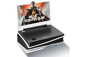 G-STORY Przenośny monitor gamingowy IPS 4K 60 Hz, zintegrowany z PS5 Slim (nie wchodzi w zakres dostawy), 3840 x 2160 z 2 portami HDMI, FreeSync, wbudowanymi 2 multimedialnymi głośnikami stereo