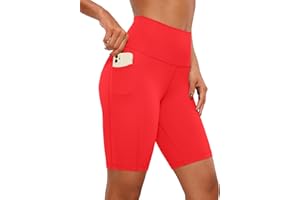 CRZ YOGA Women's Naked Feeling 6''/8'' Yoga Shorts with Pockets - High Waisted Gym Cycling Fitness Shorts