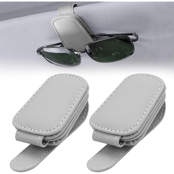Porte-lunettes Magnétique Pour Voiture 0XBIT - Étui Cuir PU Avec Compartiment Cartes - Fixation Pare-soleil Pratique
