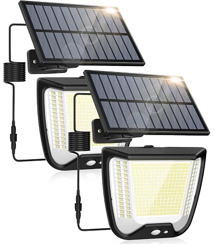 Fari 200w Telecomando Fari LED Solari Esterno 200W YASTA - 2 Luci Giardino Con Pannello Solare E Telecomando IP67 Sensore Crepuscolare Da Esterno - 3
