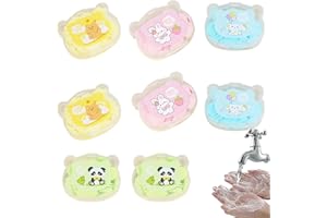 BEKKLPOU 8 Scatole Fogli di Sapone Portatili, Sapone in Fogli da Viaggio Mini Scaglie di Sapone Sapone di Carta, Adatto per Viaggi Campeggio Ed Escursioni（Forma a Petalo 4 Profumazioni）