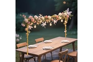 ANTREATU Adjustable Over the Table Rod Stand with Clamps - H71-142cm L150-331cm Over Table Display Bar Table Hanging Rail for Balloon, Party, Wedding Decorations
