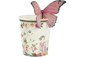 Talking Tables TSFAIRY-BFLYCUP Bicchiere di Carta USA e Getta con Farfalla, Tessuto, Multi-Colour