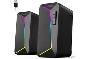 Jeecoo Altoparlanti Bluetooth M30 per computer,altoparlanti per PC da Gioco per Desktop Con Suono Stereo Nitido,Modalità LED Dinamiche,Controllo di Facile Accesso,10 W,Alimentato Tramite USB