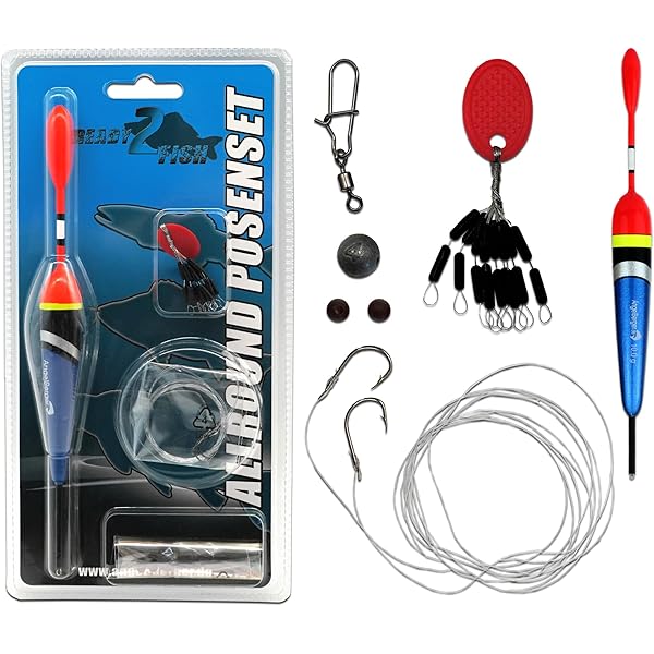 Hezhou Angelposen Set 6-tlg - Mit Senkblei, Schnur & Haken Für Friedfische & Raubfische