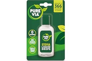 Pure Via Stevia Liquid Drops 55ml - Calorie free sugar alternative, vegan & keto friendly