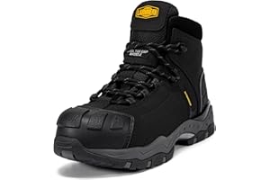 LARNMERN Zapatos de Seguridad Hombre S3 SRC Punta de Acero Impermeable Comodos Botas de Seguridad Antideslizante Zapatillas Pies Anchos Cordones