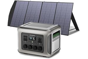 ALLPOWERS R2500 Generador Solar, 2500W Batería LiFePO4 ampliable con SAI, 4 Salidas AC 2500W(4000W Pico) Carga 0-100% en 1H,Para Camping Hogar Emergencias y Autocaravanas (R2500+SP033(200W))