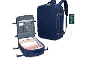 VMIKIV Bagage Cabine 45x36x20 pour Easyjet Sac a Dos Voyage Cabine Avion Petit Bagage a Main 45 X 36 X 20 cm pour Easy Jet Sac de Voyage Sac à Dos Ordinateur Femme Homme sous Le Siège,mit Schuhfach