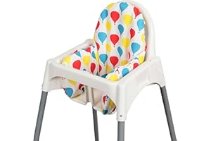 EVERESTBEAUTY Cotton Seat Covers for IKEA Antilop Highchair, Surface Padded Forest Pattern, Foldable Baby Highchair Cover (Belloon Cushion)