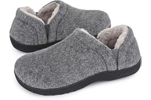 LongBay Herren Warme Memory Foam Hausschuhe Home Haus Indoor Outdoor Anti-Rutsch Winterschuhe