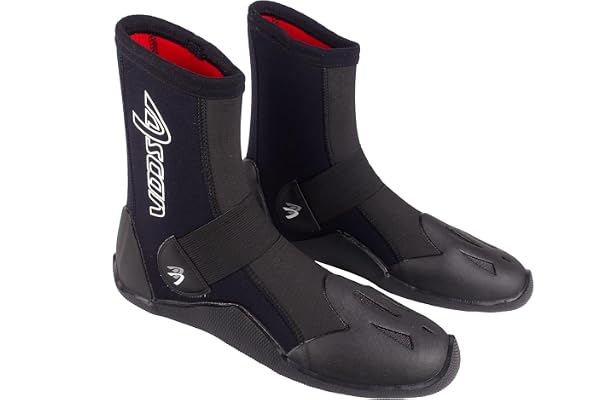 Ascan - Chaussures De Surf Fly 5mm En Néoprène Noir, Bottes De Surf Étanches, Unisexe, Pour Surfeurs Et Enthousiastes De Sports Aquatiques, Chaussures De Plage, Taille Unique