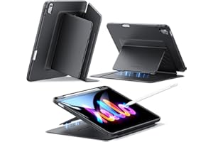 ESR Cover per iPad Air 11” M3/M2 (2025/2024), iPad Air 5a/4a Gen (2022/2020), Custodia con Supporto Verticale, Angolazioni Multiple, Ultra Stabile con Supporto per Pencil, Serie Ibrida Flip, Nero