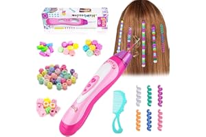 Lalieffacely Haarflechtmaschine Haarschmuck Mädchen, DIY Haarperlen Flechthilfe Set, Kreatives Spielzeug Mode Make up Stil Werkzeugset Mädchen 3-14 Jahr (Rosa)