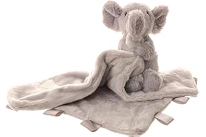 Ziggle Baby Comforter for Newborns | Soft Elephant Baby Blanket Toy | Newborn Essentials and Elephant Gift | New Baby Boy or Girl Gift Idea | Eco Friendly | 30x30cm
