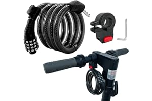 YINUOHUA E Roller Schloss,4-stellige Fahrradschloss Kabelschloss Kompatibel für Xiaomi M365/Pro2/Max/ES/GXL Essential Scooter/Fahrrad/Motorrad/Baby 1.2m/12mmAnti-Diebstahl Ideal Zahlenschloss für 12 Stahlkabel