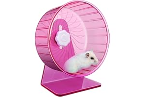 TIELISHOR Super Silent Hamster Exercise Wheels,Silent Hamster Wheel,Adjustable Stand Hamsters Exercise Wheels,Quiet Rat Wheel,Quiet Running Wheel for Dwarf,Hamsters and Other Small Animals (Φ 5.5 inch, Pink)