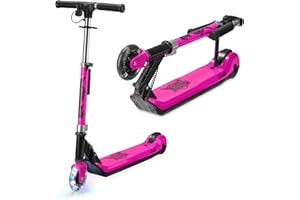 Xootz Kids' Elements Electric Foldable Scooter, LED Light Up Wheel and Collapsible Handlebars