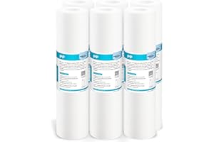 Membrane Solutions 10" Sediment Wasserfilter, Sedimentfilter für Umkehrosmose, Wasserspeiseleitung & Partikelfiltration, passend für Standard 10" Filtergehäuse - 5 Micron, 6 Stück