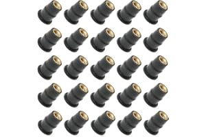 Yuiturt 25PCS M5 Rubber Well Nuts, Motorcycle Fairing Bolt Kit, Neoprene Well Nuts, Fairing Universal Motorcycle Fasteners, Suitable for Motorcycles, Kayaks, Canoes, and Boat