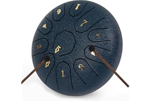 LOMUTY Bęben językowy C Dur, 6 cali 15 cm 11 nut bęben deszczowy, stalowy bęben językowy do leczenia dźwiękiem, medytacji, edukacji muzycznej i jogi, stalowy bęben językowy jako prezent,
