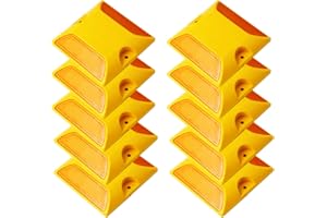 WOKYO Riflettori stradali per vialetti, confezione da 10 pezzi, riflettori stradali da 10,2 x 10,2 cm, riflettenti, marcatori per pavimentazione stradale, asfalto, cemento, riflettori per vialetti stradali