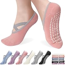 cholinchin 4 Paia di Calze Yoga Donna Antiscivolo Anti-Slip Yoga