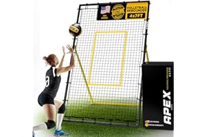 Apex Sports Verstellbares Volleyball-Rebounder-Netz, 2,1 x 1,2 m – Rückprall-Trainingsgerät mit Winkelanpassung zum Üben von Volleyfahren, Stoßen, Spiking – langlebig & tragbar mit Reisetasche
