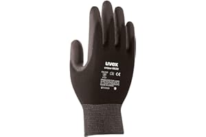 Uvex 10 pares de guantes de trabajo Unipur 6639 con recubrimiento de PU - Guantes de protección mecánica EN 388 - Talla 08/M