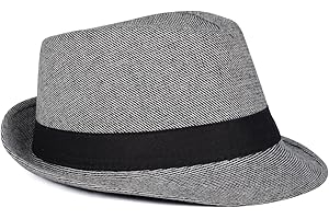 FBBULES Clásico Sombrero Copa Hombre Mujer Bombin Sombrero de Jazz Moda Sombrero Panama Elegantes Fedora Sombreros Invierno Fieltro Sombreros Gangster Cowboy Vaquero 56-58CM