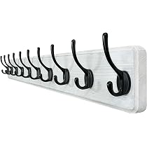 Lot De 10 Patères En Bois Noir – Crochet Mural Portant 10 Kg – Pour Manteaux, Sacs, Chapeaux, écharpes