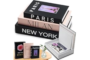 YUJUVI Deko Bücher für Heimdekor 3er Set Deko Buch Aufbewahrungs Box Nesting Buchbox Stapeln Buchattrappe Box Fake Books Dekorative für Home Couchtisch Dekobücher für Büro (3-Teilig Bücher Box F)