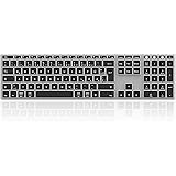 Jelly Comb Kabellose Wiederaufladbar Tastatur für Laptop/Tablets/Phone/Desktop PC, Bluetooth Beleuchtete Funktastatur mit 3 K