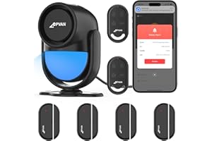 CPVAN WiFi Alarmanlage Haus mit PIR-Bewegungsmelder, Drahtloses DIY-Smart-Alarmsystem mit 4 Tür-/Fenstersensoren für Sicherheit – Lokalaler Alarm & App-Benachrichtigung, Schwarz