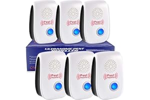 RUTIDA Repelente Ultrasónico de Plagas, 6 Pack Electrónico Repelente Mosquitos Control de Plagas, Repelente Ultrasónico Mosquitos para Anti Mosquitos, Moscas, Ratones, Cucarachas, Arañas, Roedores