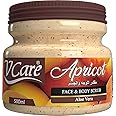 V Care Face and Body Scrub ; 500ml ; Apricot with Aloe Vera Extracts ; Refreshing Exfoliation & Moisturization