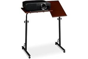 ‎RELAXDAYS Relaxdays Stolik na laptopa, duży, z regulacją wysokości, 110 x 80 x 50 cm, mobilne podium z kółkami, Lecturn, czerwony