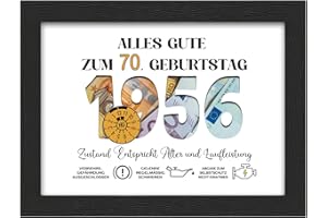 TOOZEN Geschenke zum 70 Geburtstag Frau Mann, Geldgeschenk 70. Geburtstag, Geburtsjahr 1956 Geldgeschenke Verpackung, Geburtstagsgeschenk für Männer und Frauen Mama Papa Oma Opa