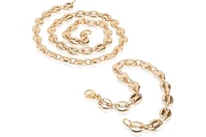 AURSTORE Parure Bracelet ET Chaine Homme Acier INOX Massif Grain DEà café Taille Couleurs AU Choix