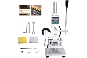 BAOSHISHAN Hot Foil Stamping Machine Leather Embossing Machine Bronzing Machine Manual Leather PVC Paper Logo Stamper Temperature Control (Digital Display Bench Stamping Machine 8 × 10 cm)