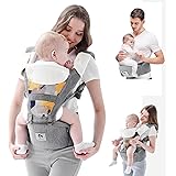 Marsupio Neonato, Bellababy Marsupio porta Bebé Seggiolino Multifunzione Marsupio per Neonati di 3-36 Mesi, 6-in-1 Modi di Po