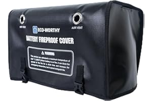 ECO-WORTHY Lipo pokrowiec ochronny na akumulator, czarny, m, Bezpieczny