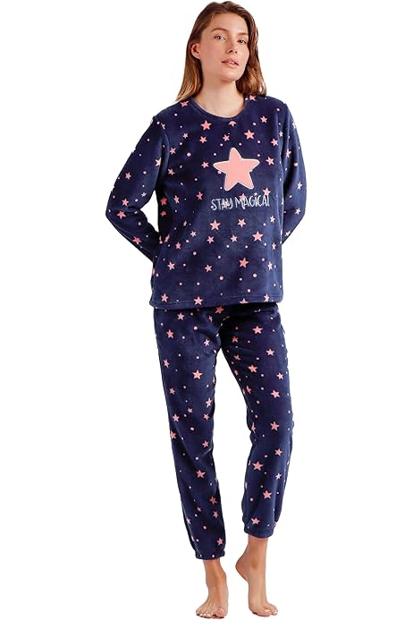 Pijama Largo Mujer Pijama ADMAS Classic Para Mujer Manga Larga