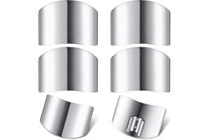PATELAI 6 Pieces Finger Guards Finger Protector Stainless Steel Finger Guards for Cutting Protector Knife Guard for Kitchen Slicing Dicing Chopping