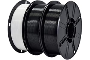 iBOSS PLA + filament 1,75 mm czarny + biały, filament PLA Plus, 3 kg, Reel PLA+ tolerancja dokładności +/- 0,02 mm do drukarek 3D i długopisów 3D