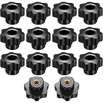 15 Viti A Manopola M6×25mm Testa Stella - In Lega Di Zinco Nero Per Macchine E Mobili - Foto 6